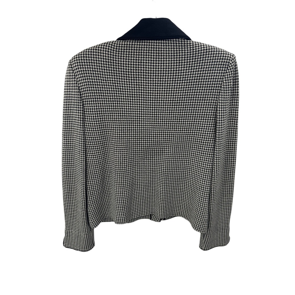 St. John Collection Blazer Houndstooth Knit Black&White Gold Hardware 8 Vintage - Picture 3 of 11